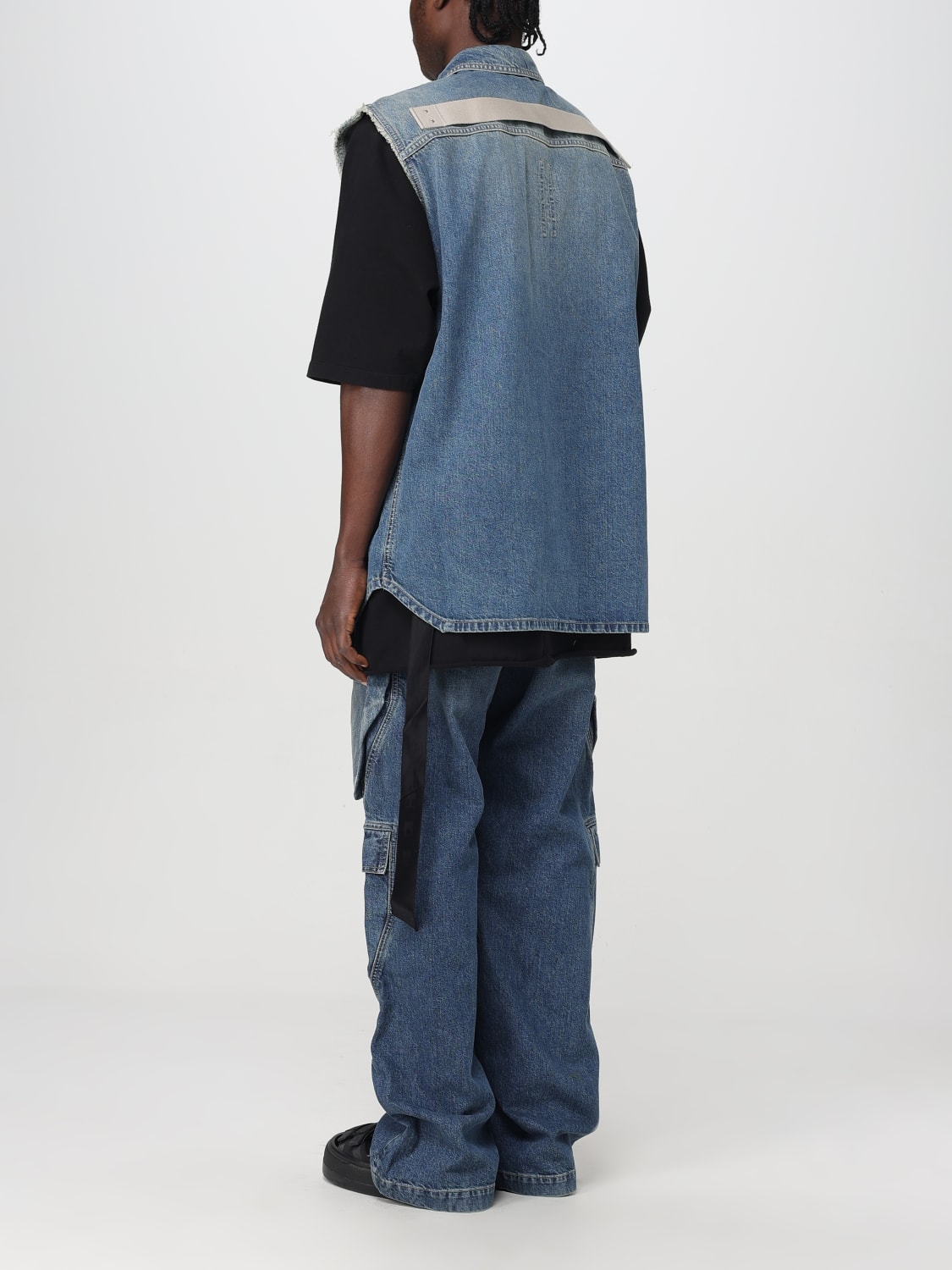 RICK OWENS DRKSHDW JACKET: Rick Owens Drkshdw denim vest, Indigo - Img 3