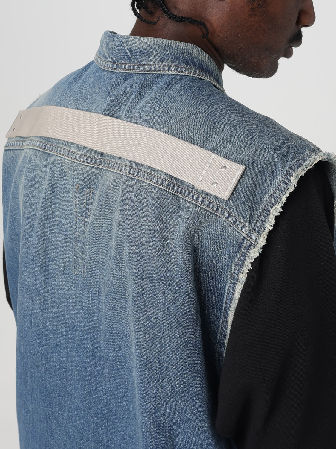 RICK OWENS DRKSHDW JACKET: Rick Owens Drkshdw denim vest, Indigo - Img 5