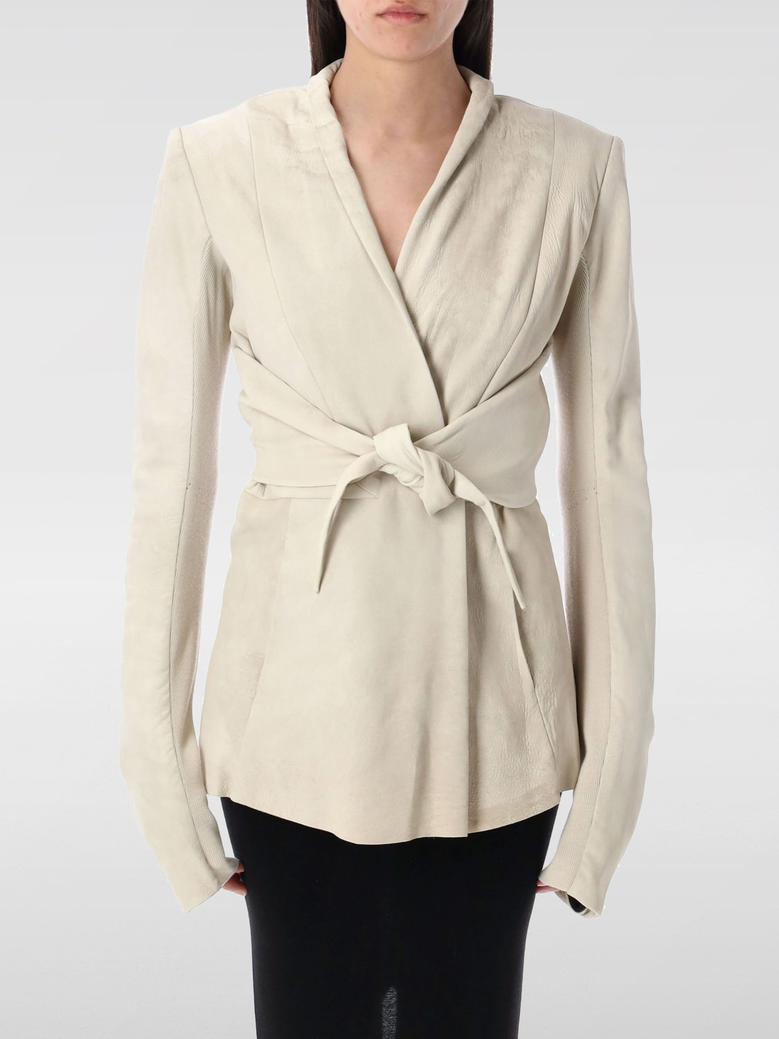 RICK OWENS JACKET: Rick Owens women's jacket, Beige - Img 1