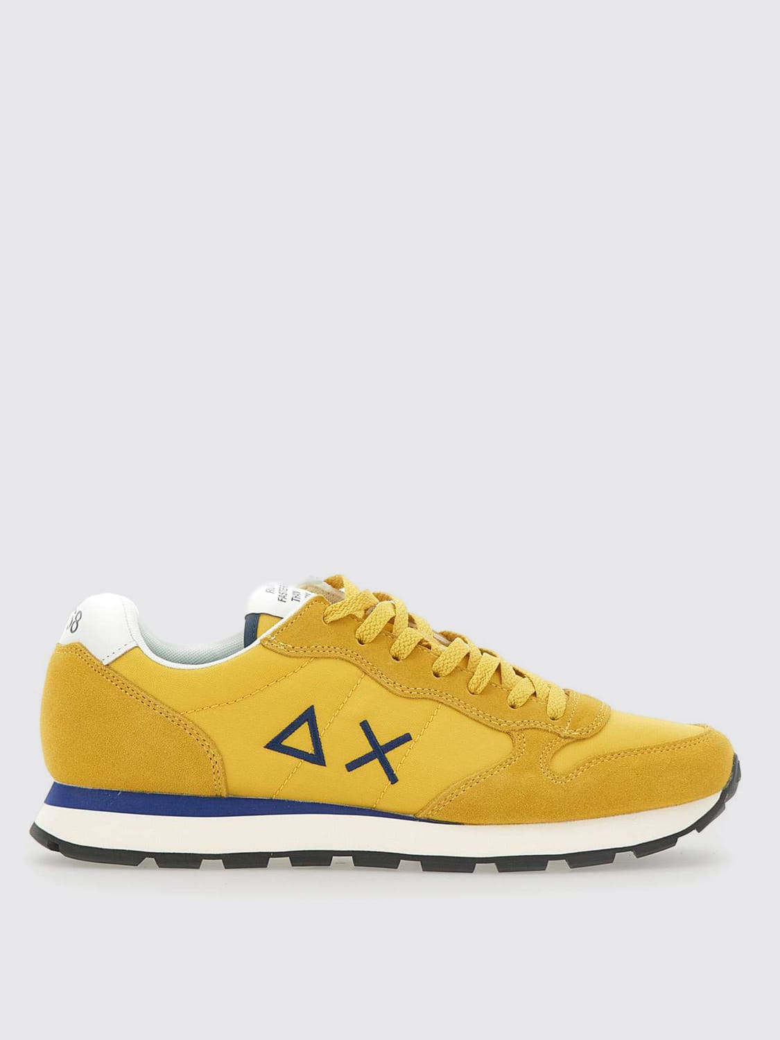SUN68 SNEAKERS: Sneakers Tom Solid SUN68 in camoscio e mesh , Giallo - Img 1