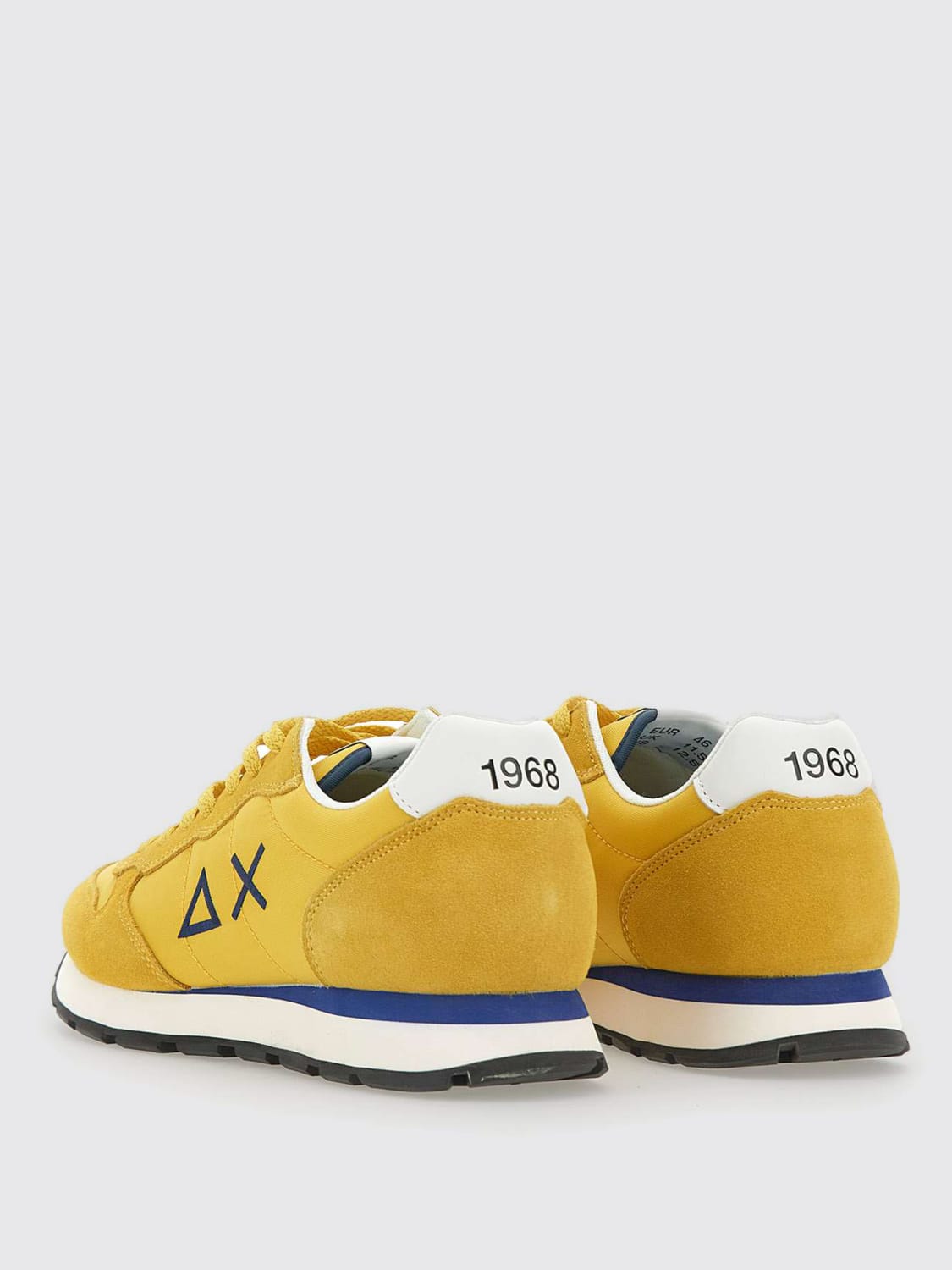 SUN68 SNEAKERS: Sneakers Tom Solid SUN68 in camoscio e mesh , Giallo - Img 3