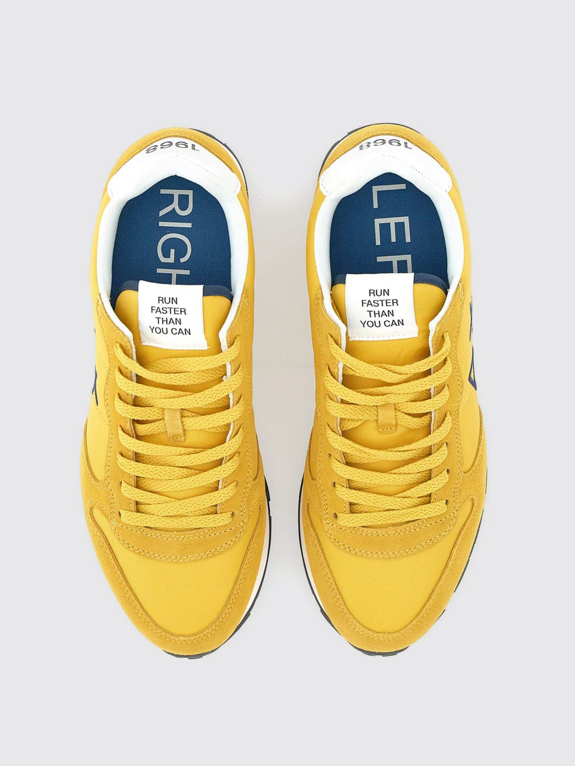 SUN68 SNEAKERS: Sneakers Tom Solid SUN68 in camoscio e mesh , Giallo - Img 4