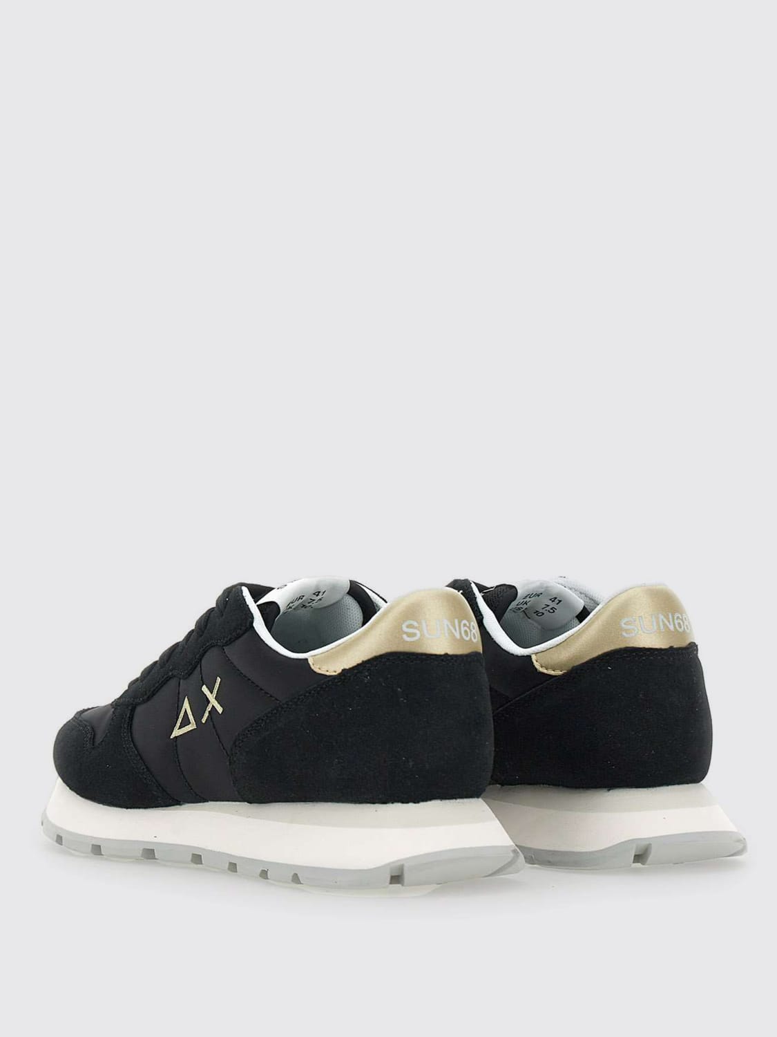 SUN68 SNEAKERS: Sneakers Ally Gold SUN68 in camoscio e mesh , Nero - Img 3