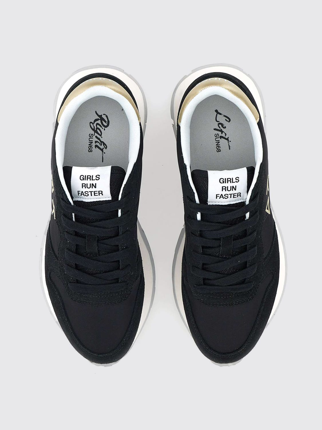 SUN68 SNEAKERS: Sneakers Ally Gold SUN68 in camoscio e mesh , Nero - Img 4
