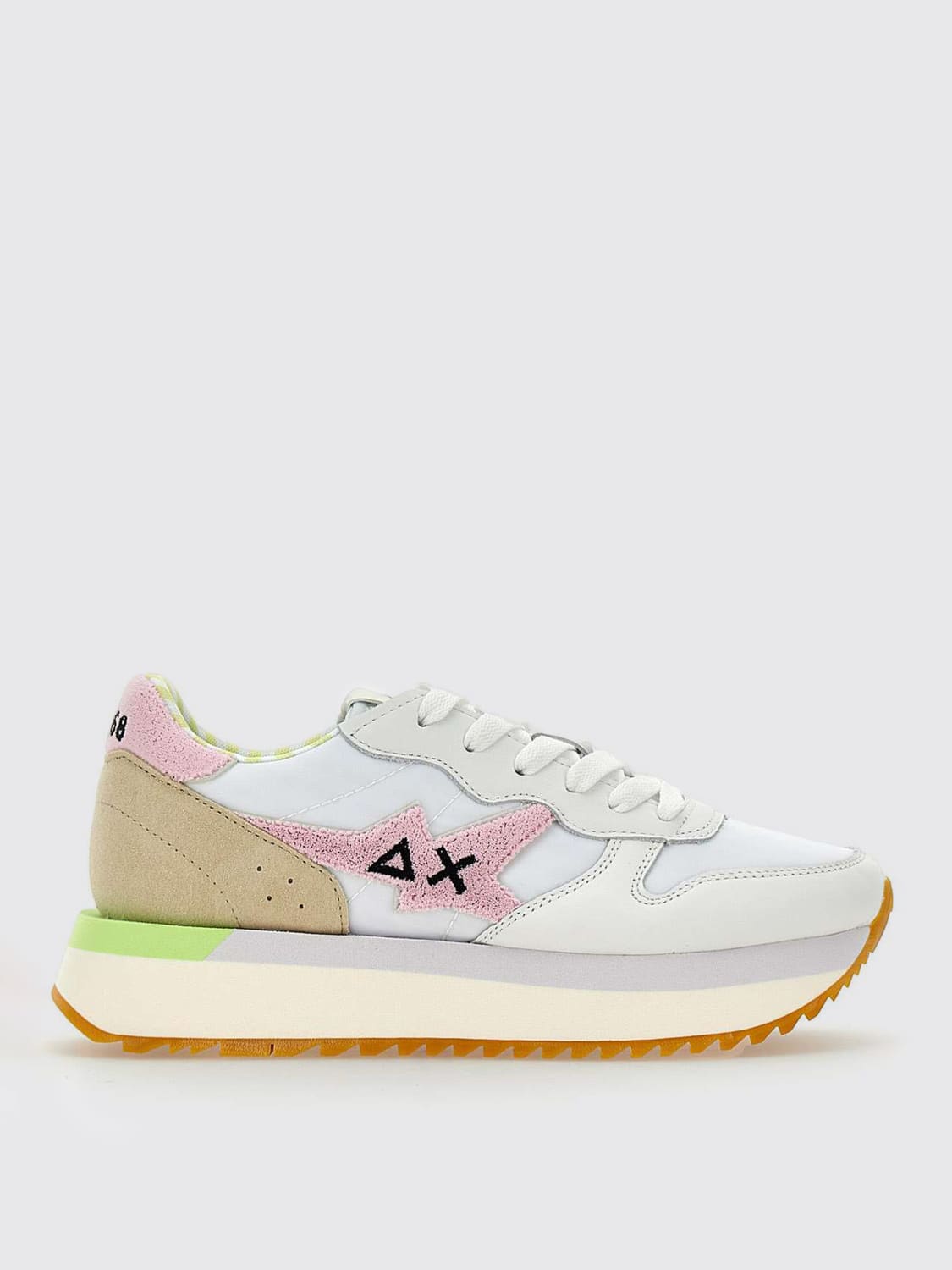 SUN68 SNEAKERS: Sneakers Big Stargirl SUN68 in pelle e nylon , Bianco - Img 1