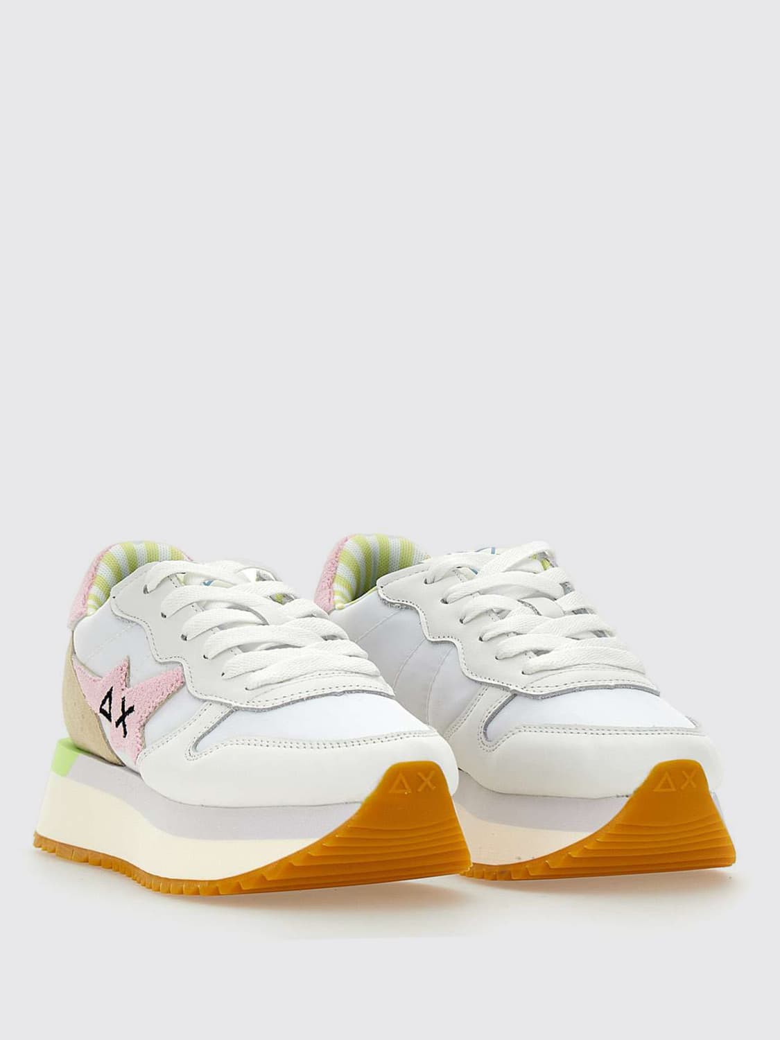 SUN68 SNEAKERS: Sneakers Big Stargirl SUN68 in pelle e nylon , Bianco - Img 2