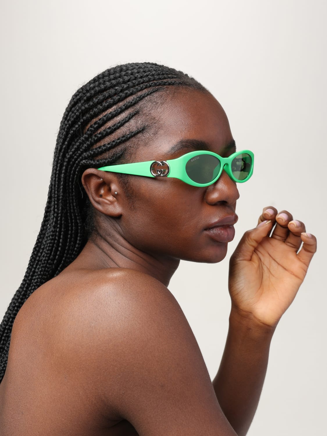 GUCCI SUNGLASSES: Sunglasses woman Gucci, Green - Img 2