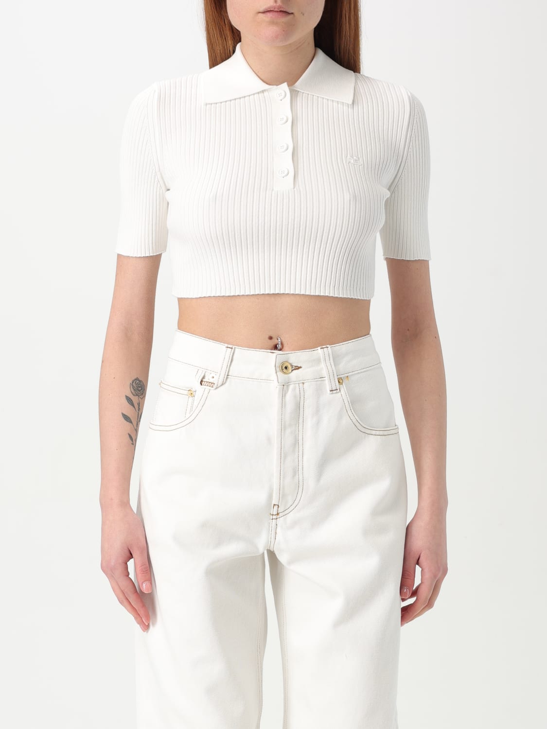 COURRÈGES: Polo shirt woman - White | Courrèges polo shirt