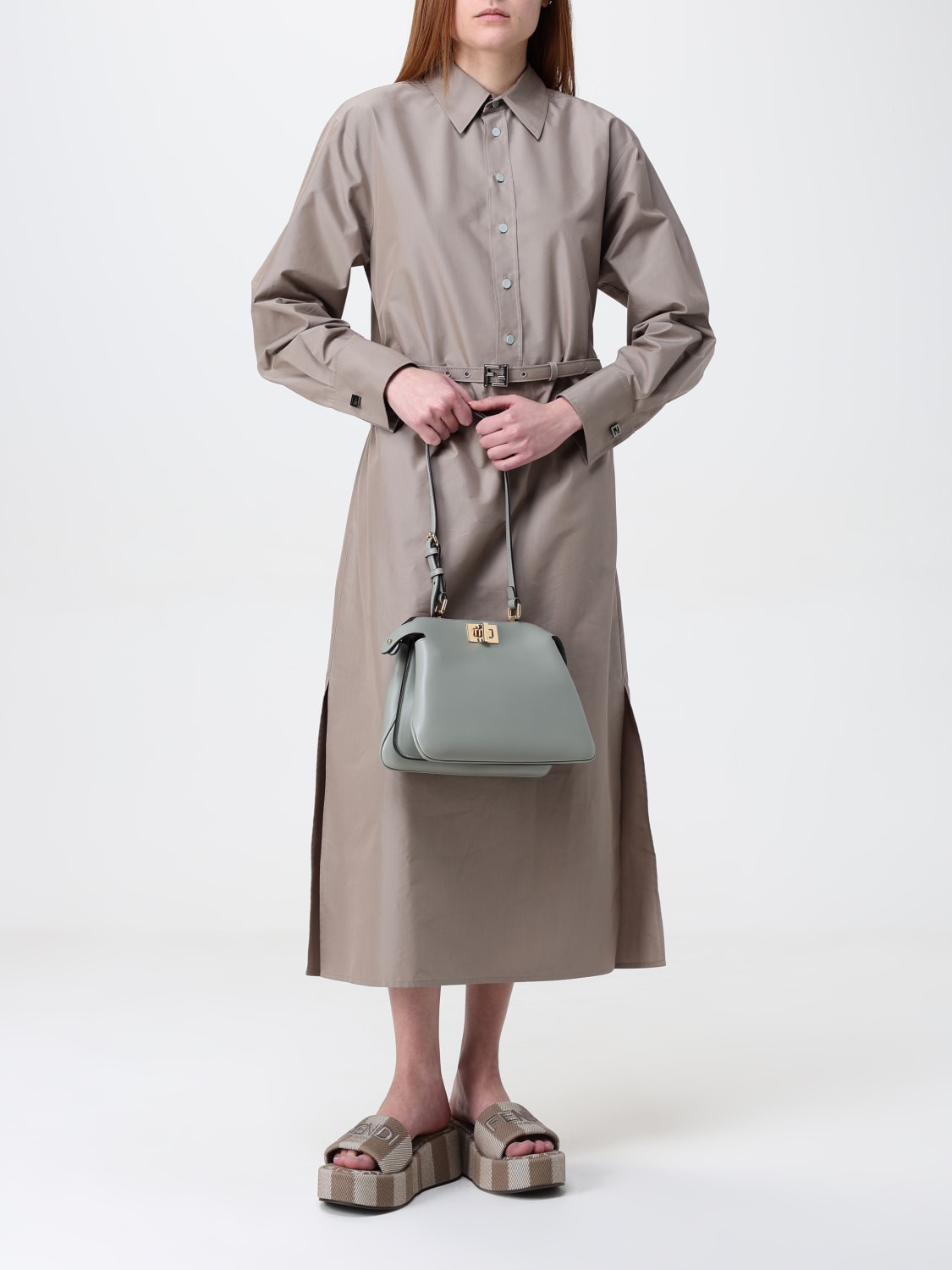 ワンピース FENDI Women Mid Skirts FDD311AQ3K F1SA0 BROWN FENDI: Dress woman - Beige | Fendi dress FDD311AQ3K online