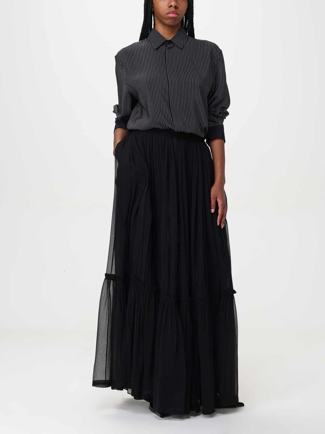 SAINT LAURENT HEMDBLUSE: Hemdbluse damen Saint Laurent, Schwarz - Img 2