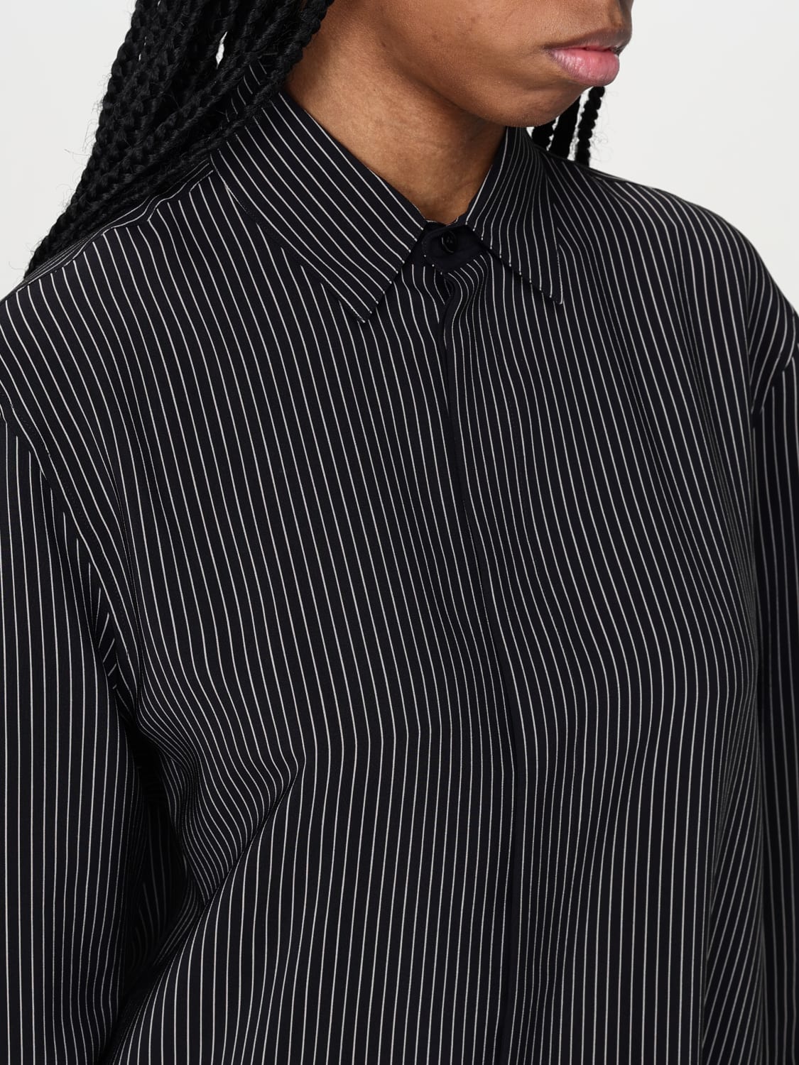 SAINT LAURENT HEMDBLUSE: Hemdbluse damen Saint Laurent, Schwarz - Img 5