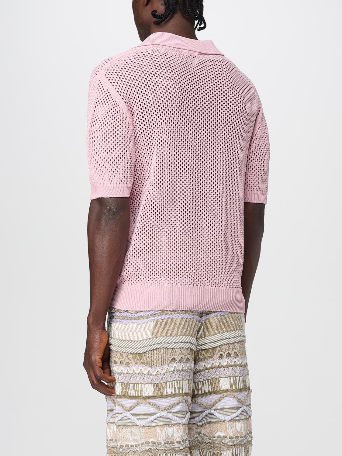 LANEUS POLO: Polo in maglia di viscosa Laneus, Rosa - Img 2