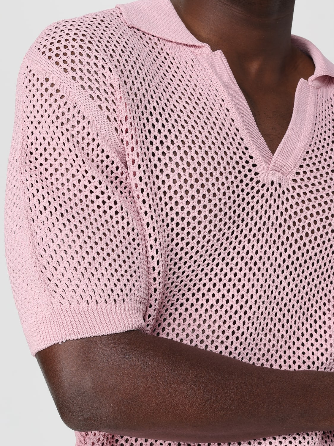 LANEUS POLO: Polo in maglia di viscosa Laneus, Rosa - Img 4