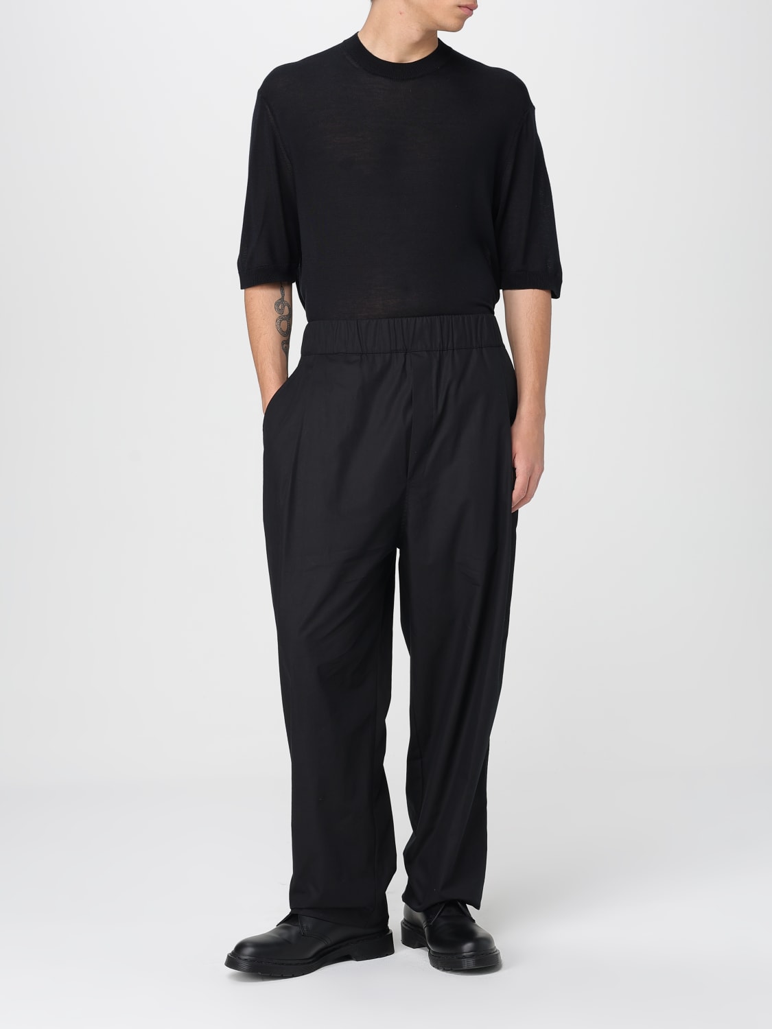 LANEUS PANTALONE: Pantalone Laneus in cotone , Nero - Img 2