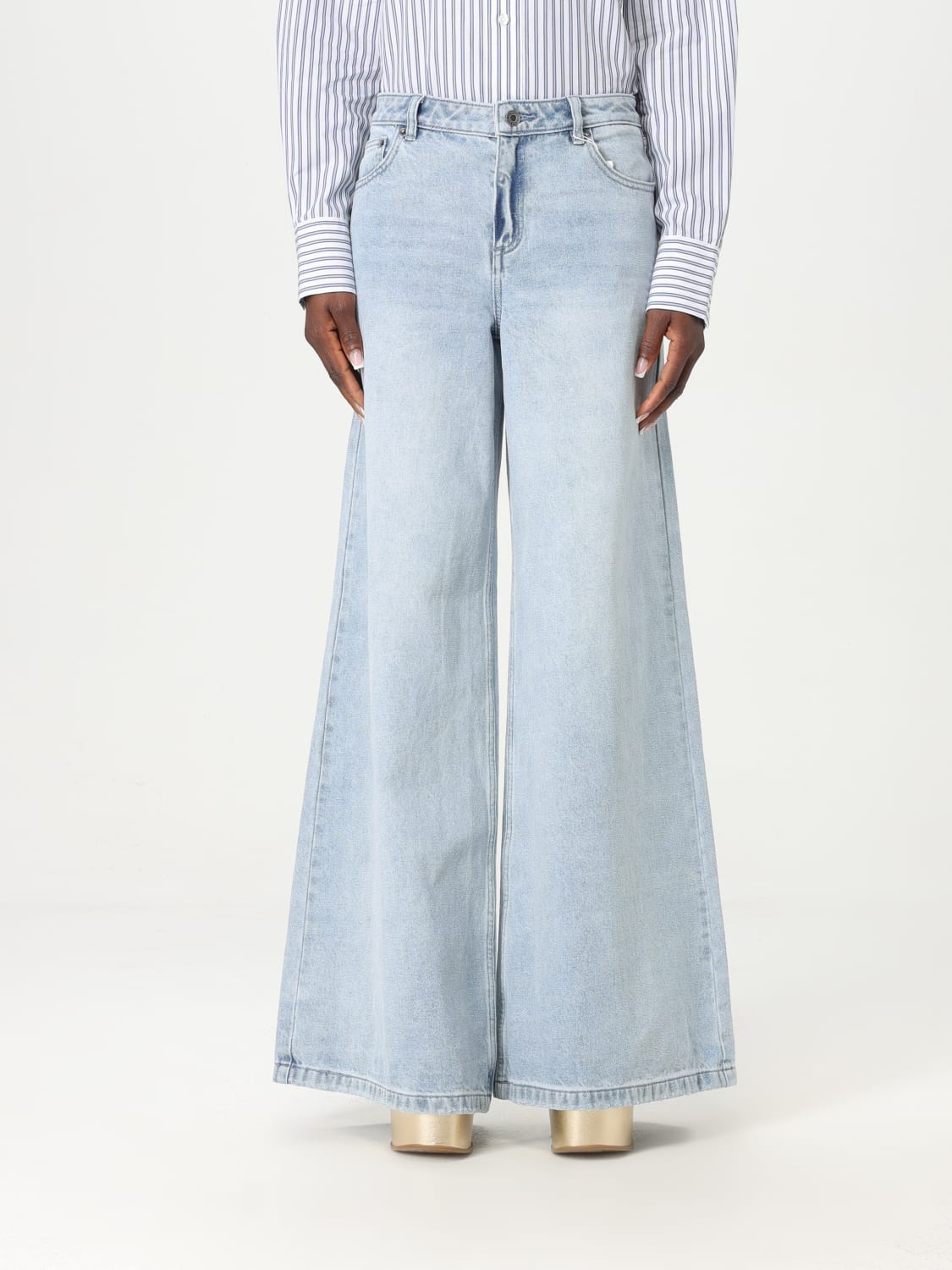 スカート MICHAEL KORS Women Denim Pants MS59070FAU945 BLUEHAZEWSH WIDE LEG JEANS MICHAEL MICHAEL KORS MS59070FAU 945