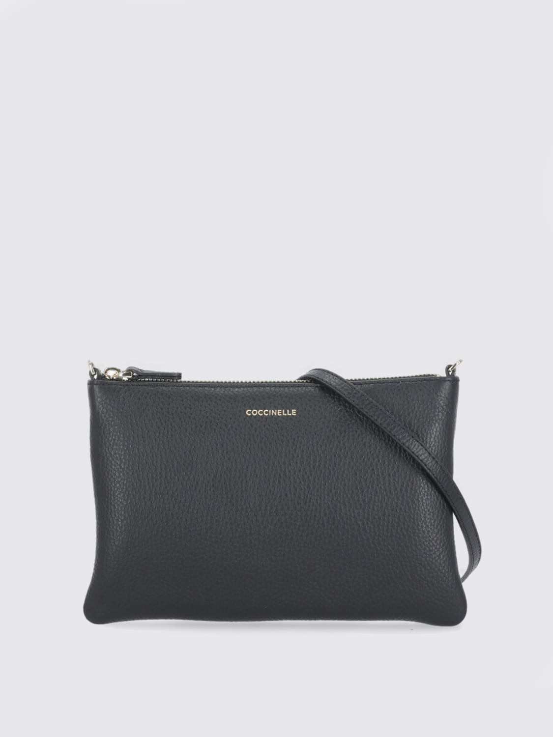 COCCINELLE BORSA MINI: Borsa mini a tracolla in pelle a grana Coccinelle, Nero - Img 1