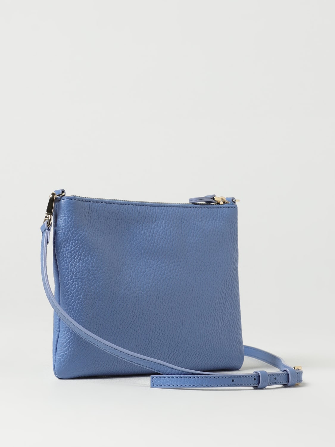 COCCINELLE BORSA MINI: Borsa mini a tracolla in pelle a grana Coccinelle, Azzurro - Img 2