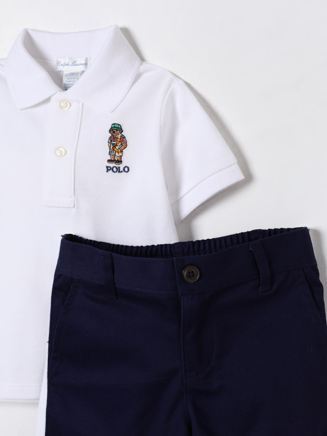 POLO RALPH LAUREN JUMPSUIT: Polo Ralph Lauren cotton set with logo, White - Img 3