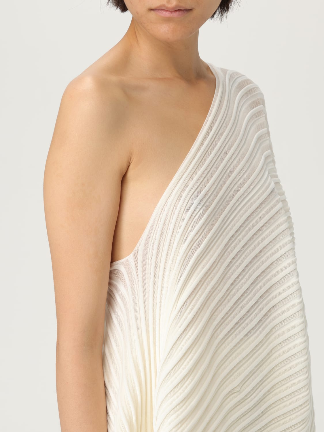 ISSEY MIYAKE TOP: Top femme Issey Miyake, Blanc - Img 5