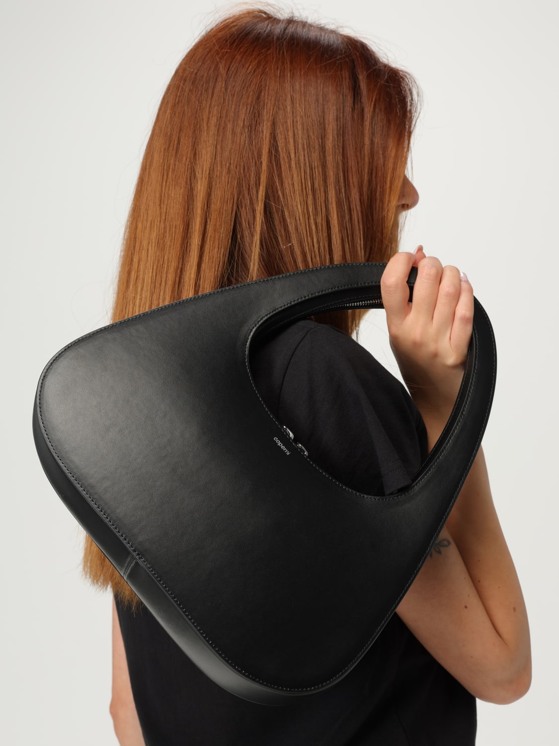 COPERNI BORSA A SPALLA: Borsa Swipe Coperni in pelle, Nero - Img 2