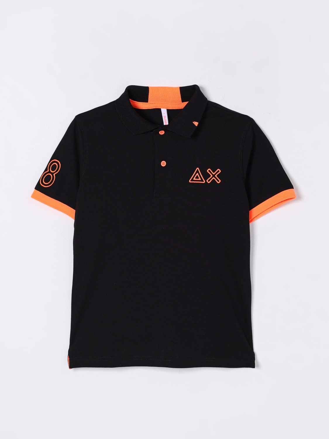 SUN68 POLO: Polo in cotone con logo SUN68, Nero - Img 1