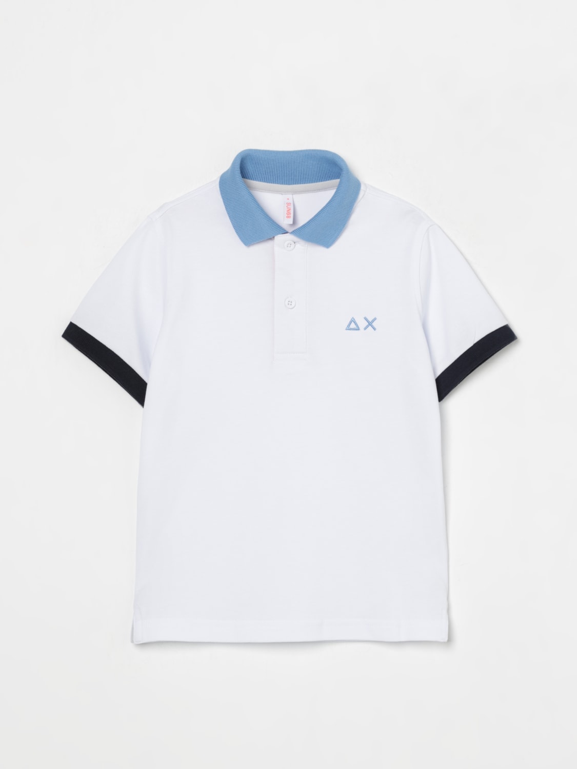 SUN68 POLO: Polo in cotone con logo SUN68, Bianco - Img 1