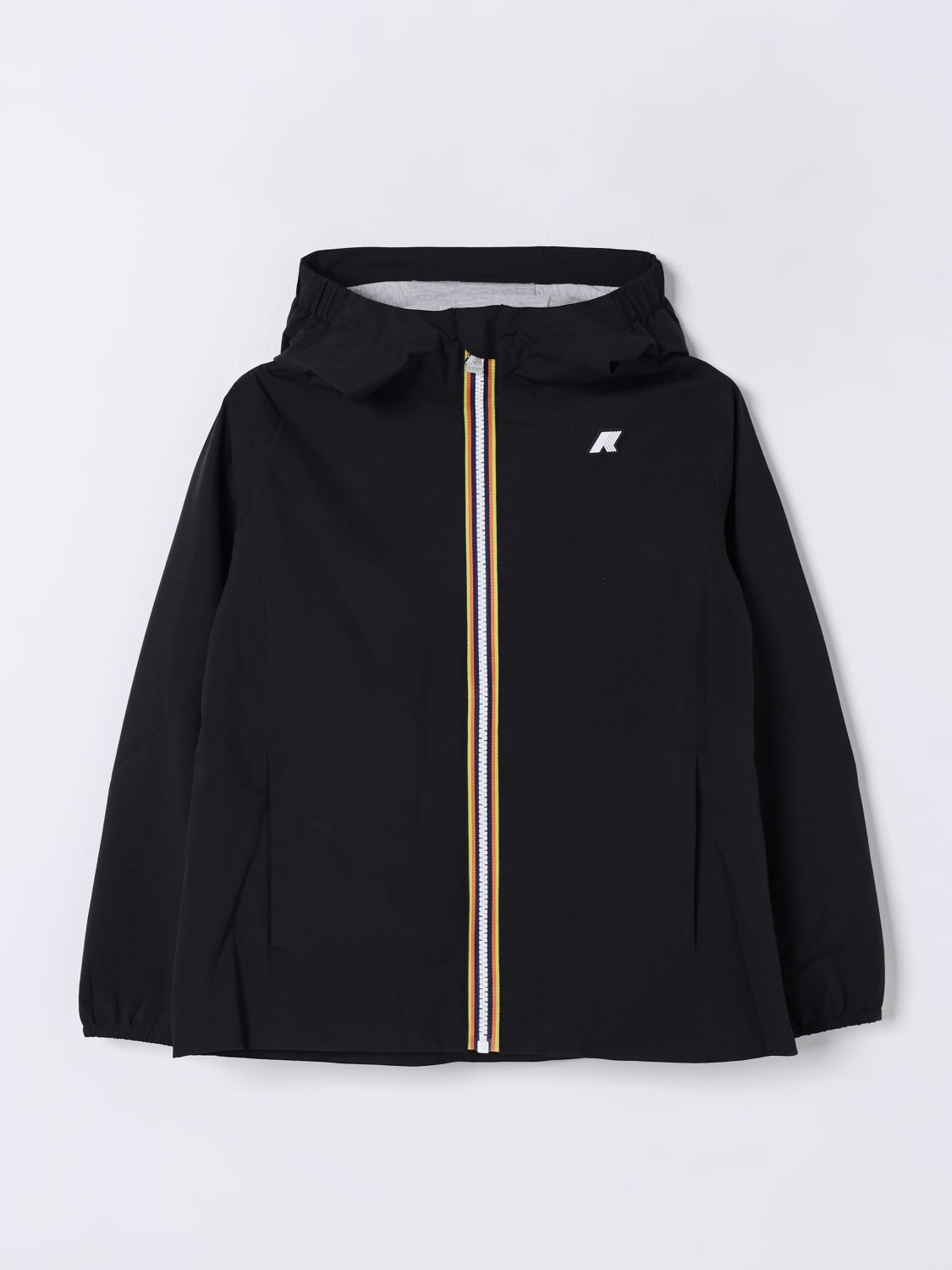 K-WAY JACKET: K-Way polyester jacket with logo, Black - Img 1