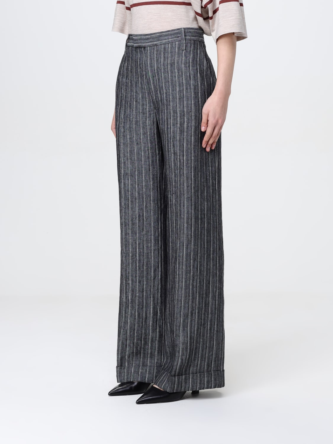 パンツ BRUNELLO CUCINELLI Woman Pants Grey MH542P8492 C001 BRUNELLO CUCINELLI: Pants woman - Grey | Brunello Cucinelli