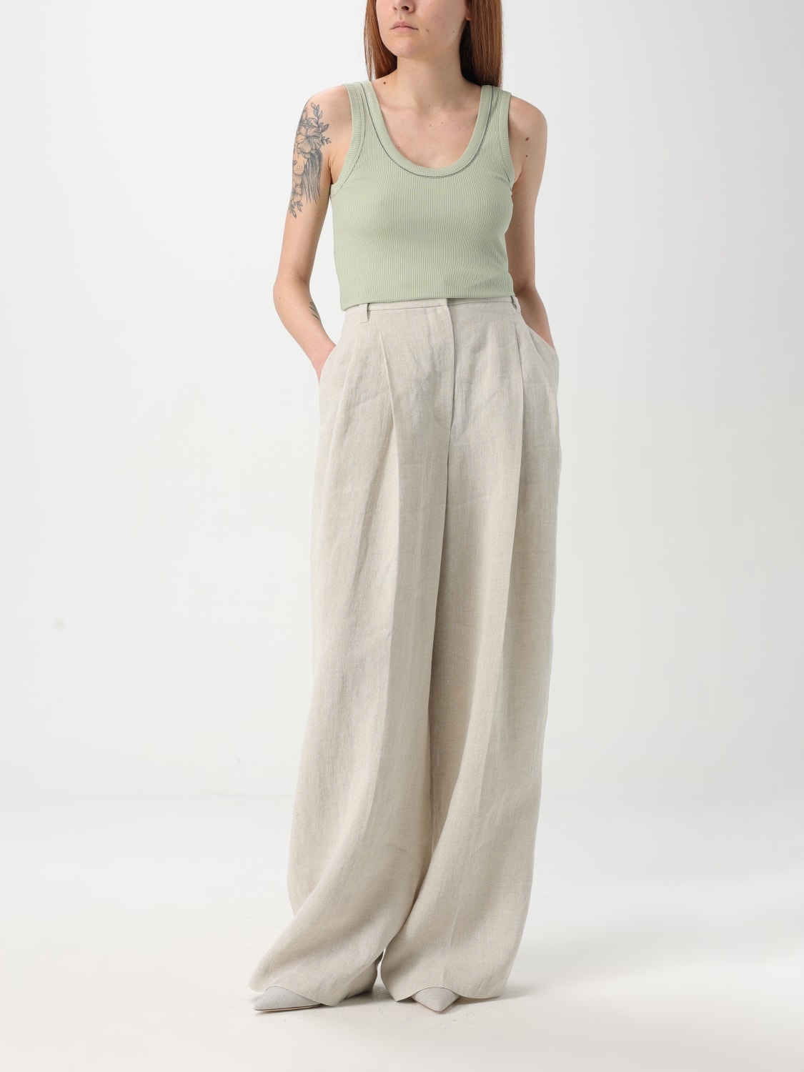 パンツ BRUNELLO CUCINELLI Woman Pants Beige MA180P9078 C2430 10304b6fe6c25a351dc76c5718e0aa