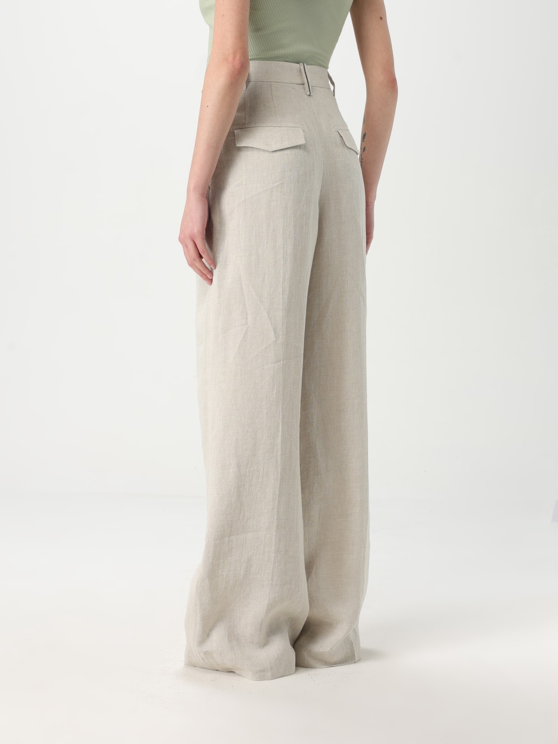BRUNELLO CUCINELLI: Pants woman - Beige | Brunello Cucinelli