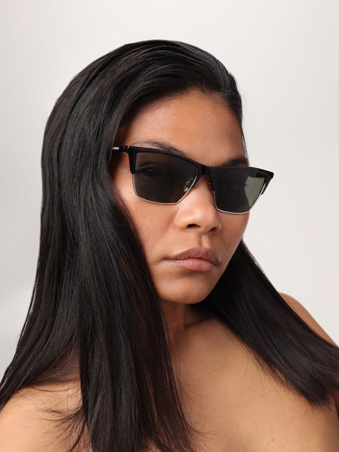 SAINT LAURENT: Sunglasses woman - Beige | Saint Laurent