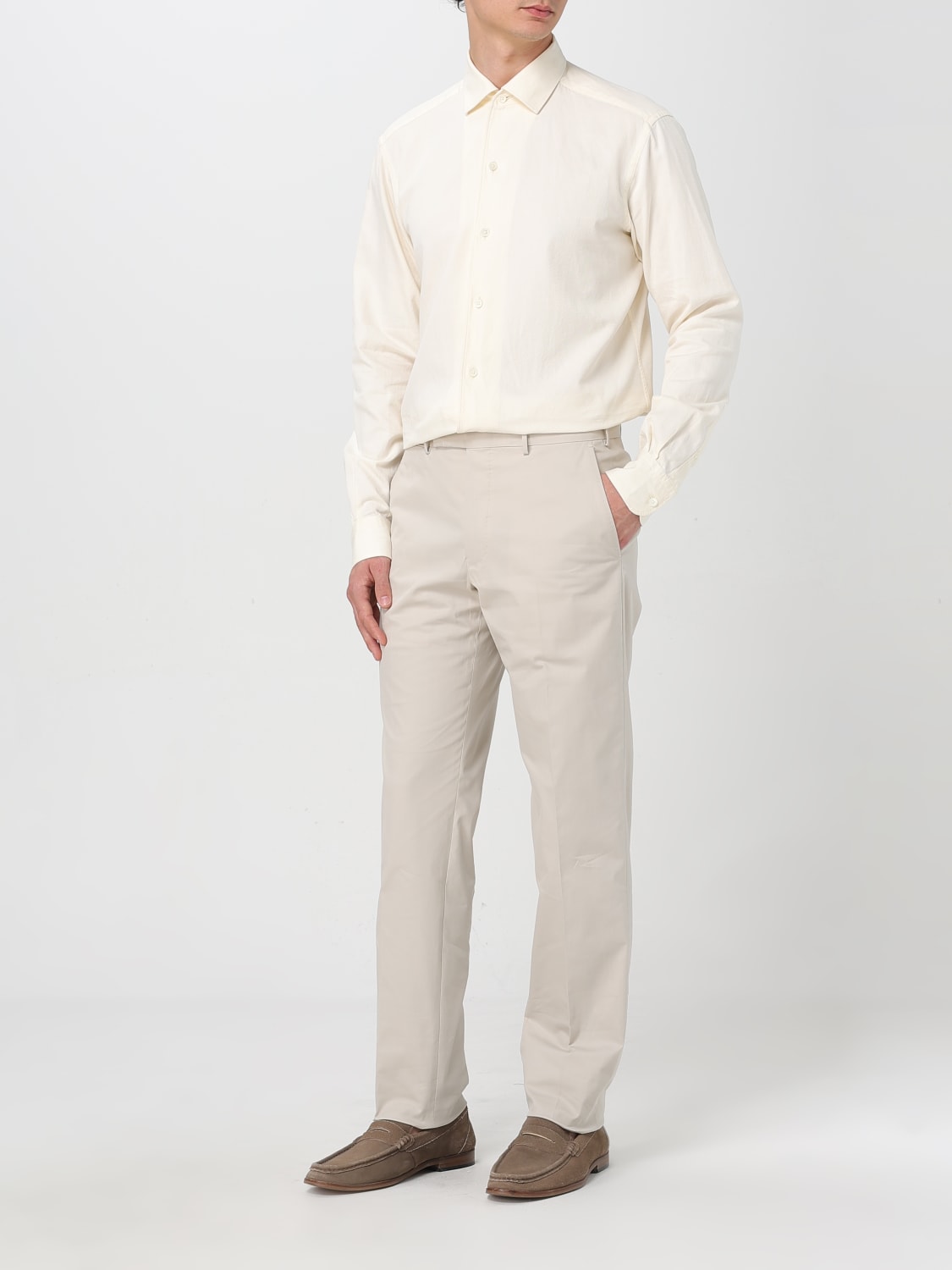 ZEGNA CAMICIA: Camicia Zegna in cotone , Panna - Img 2