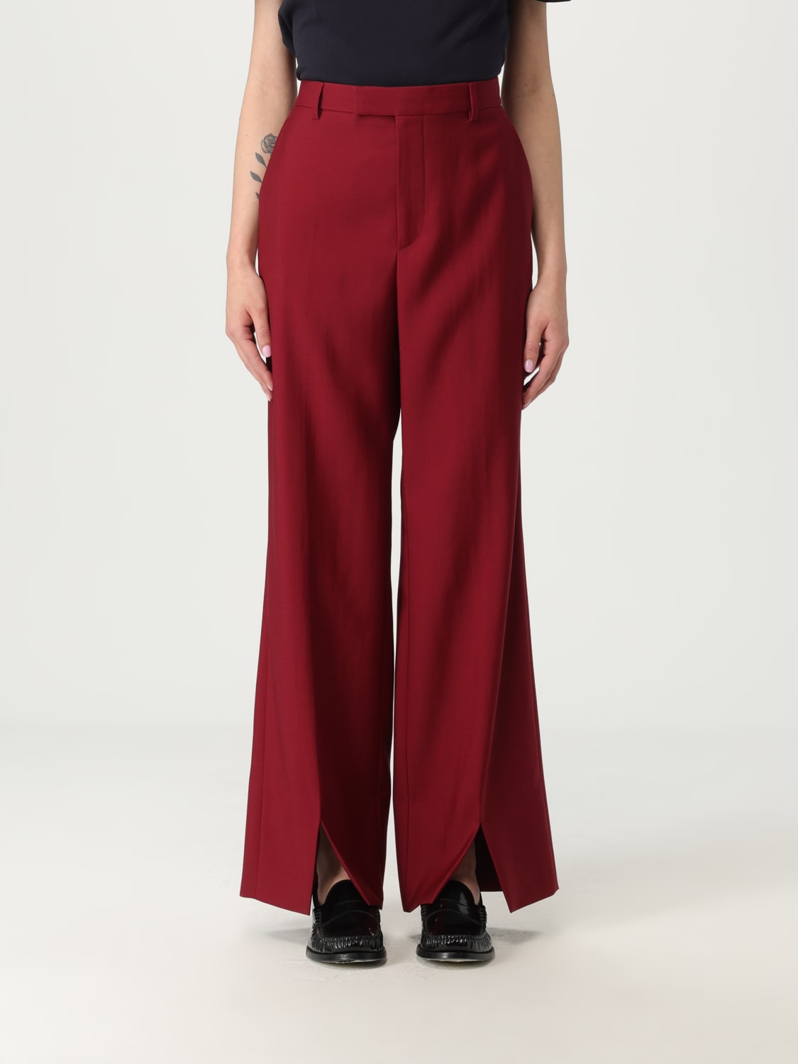 パンツ GUCCI Women Straight Pants 828769 RED GUCCI: Pants woman - Red | Gucci pants 828769Z7AO2 online at