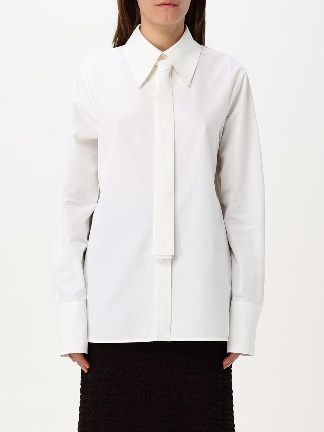 JIL SANDER CAMICIA: Camicia Jil Sander in cotone con cravatta , Bianco - Img 1