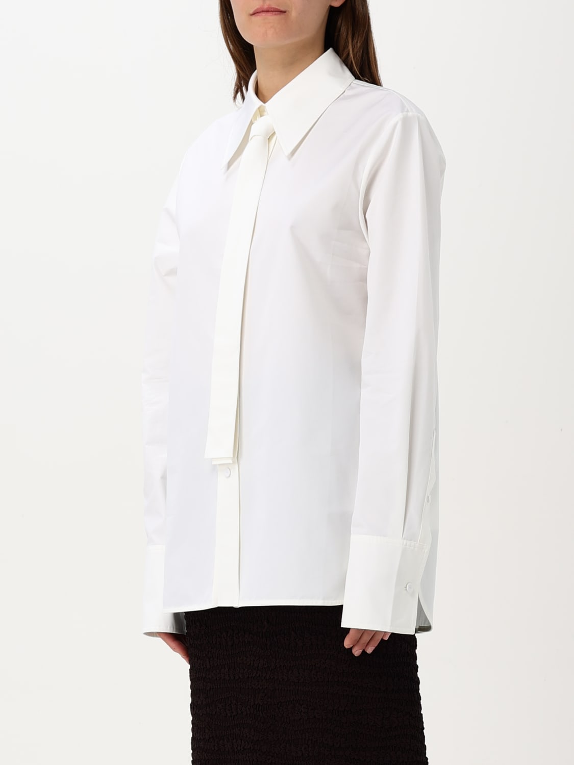 JIL SANDER CAMICIA: Camicia Jil Sander in cotone con cravatta , Bianco - Img 4