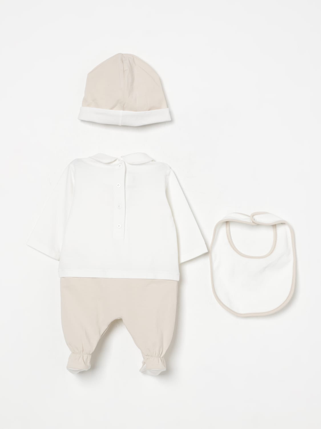 FENDI COMPLETO: Coordinato in cotone con logo Fendi, Beige - Img 2