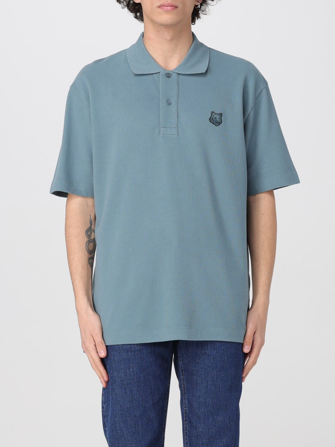 MAISON KITSUNÉ: Polo shirt men - Blue | Maison Kitsuné polo