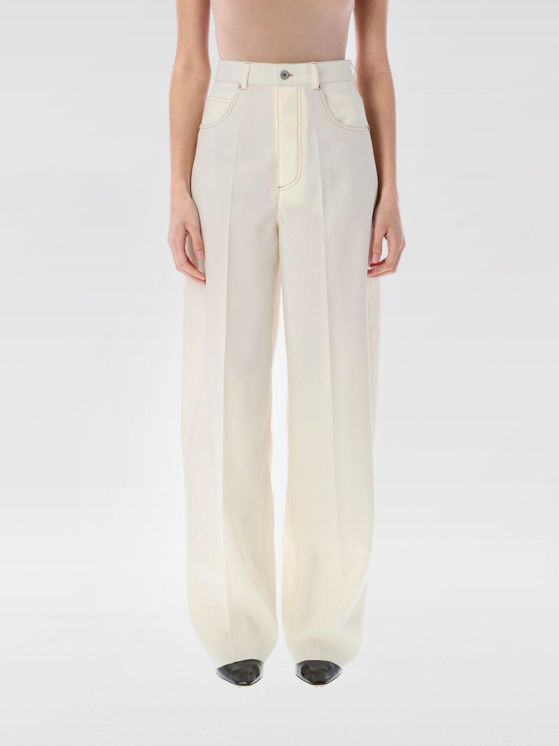 BOTTEGA VENETA PANTALONES: Pantalón mujer Bottega Veneta, Blanco - Img 1