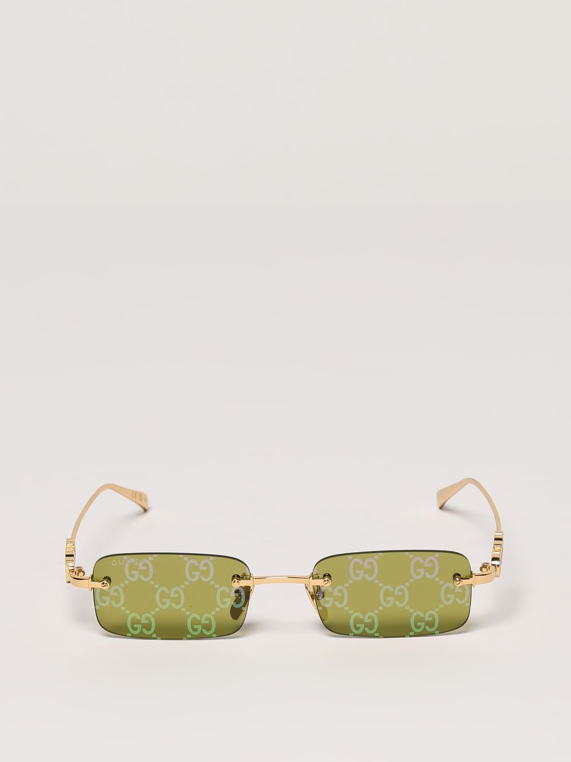 GUCCI SUNGLASSES: Sunglasses frames men Gucci, Gold - Img 3