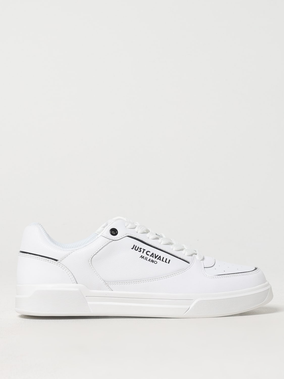 JUST CAVALLI SNEAKERS: Sneakers Just Cavalli in pelle a grana , Bianco - Img 1