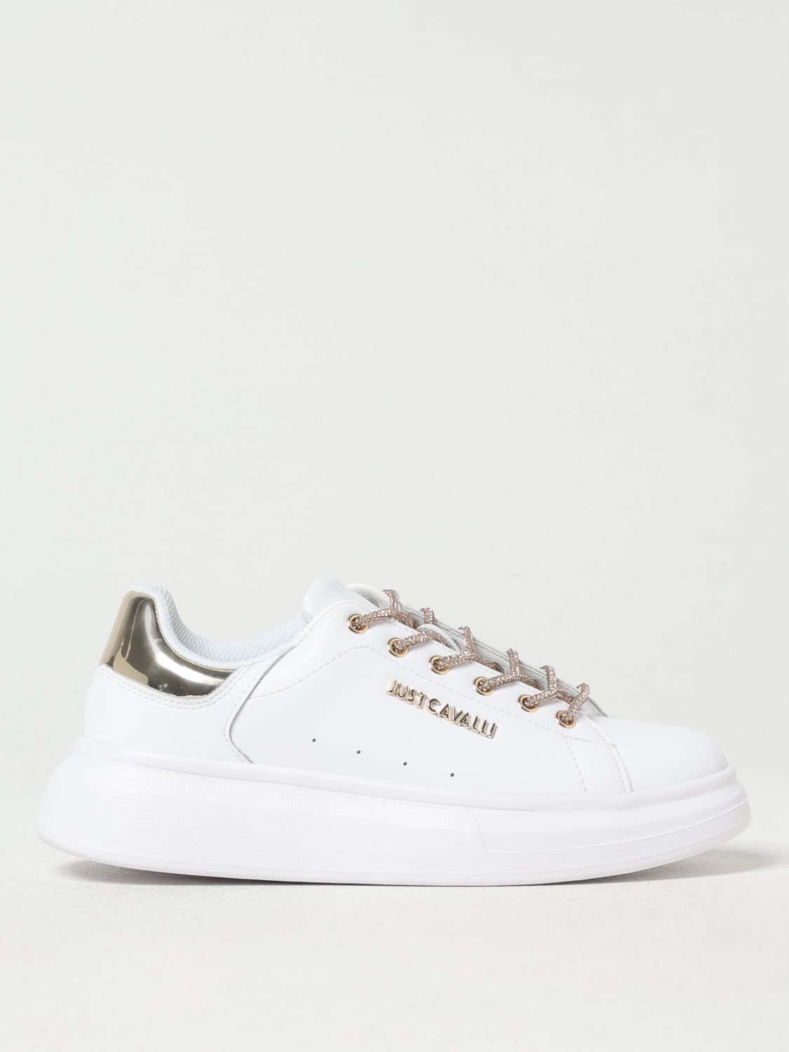 JUST CAVALLI SNEAKERS: Sneakers Just Cavalli in pelle , Bianco - Img 1