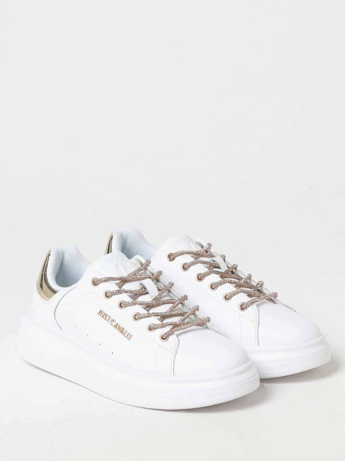JUST CAVALLI SNEAKERS: Sneakers Just Cavalli in pelle , Bianco - Img 2