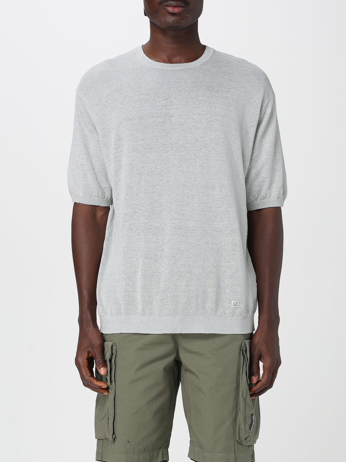 C.P. COMPANY: T-shirt in lino - Blue | T-Shirt C.P. Company