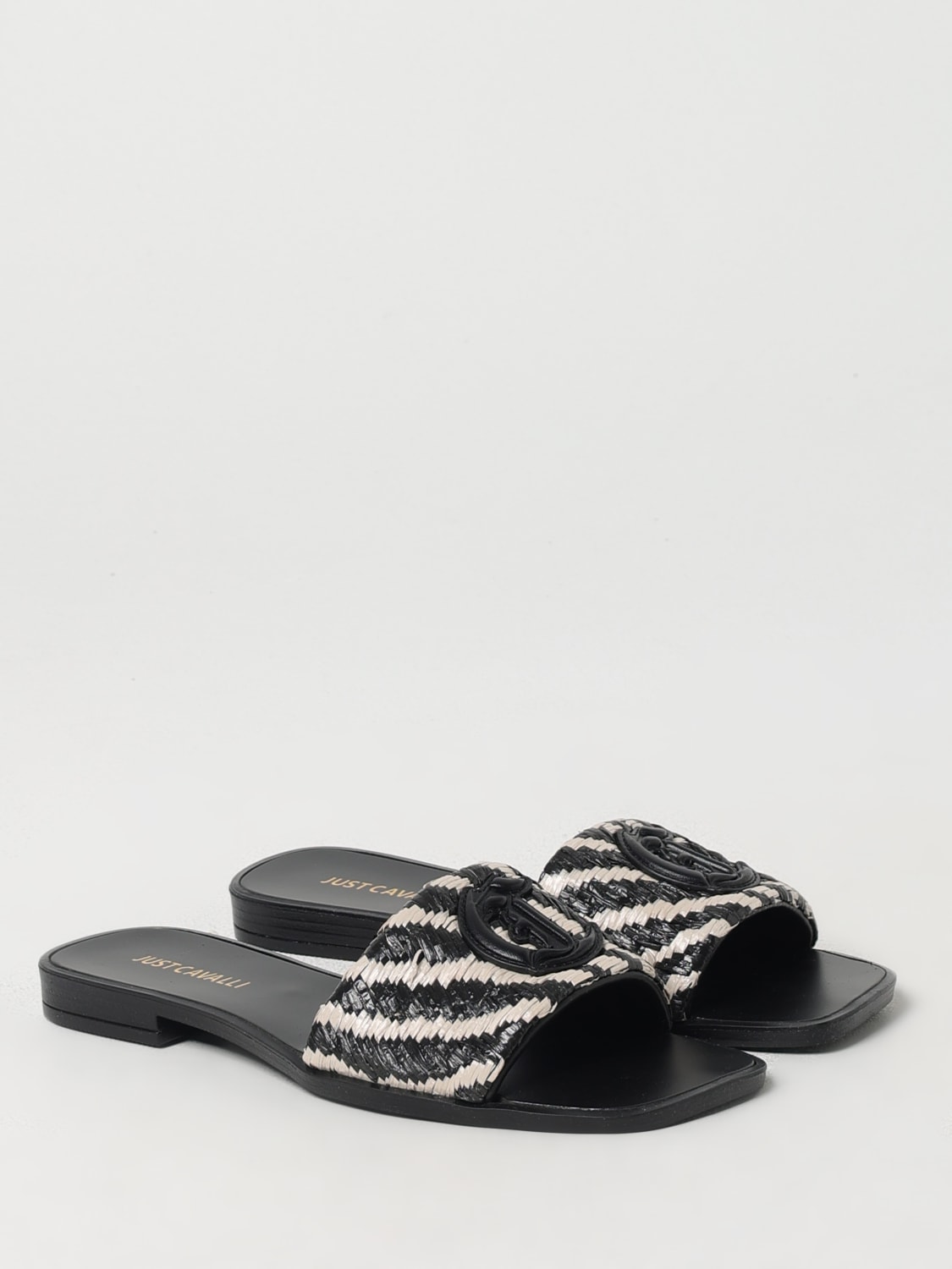 シューズ・サンダルその他 JUST CAVALLI Woman Flat sandals Black 78RA3SZ1ZS785 PL9 JUST CAVALLI: Shoes woman - Black | Just Cavalli flat