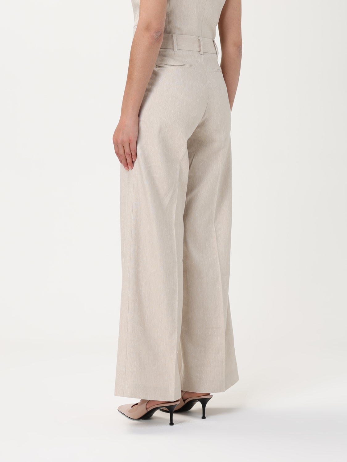 パンツ Michael Kors Woman Pants Ecru MS530TFH6R 223 Linen and Cotton Twill Wide Leg Pants | Michael Kors [US]