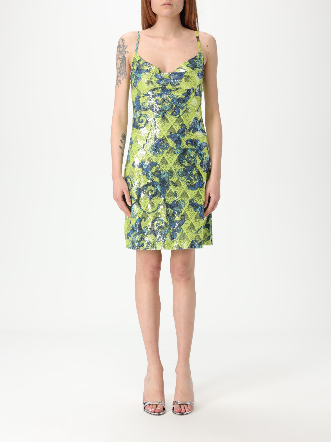 ワンピース VERSACE JEANS COUTURE Woman Dress Green 78HAO9B6JS443 166 VERSACE JEANS COUTURE: Dress woman - Green | Versace Jeans