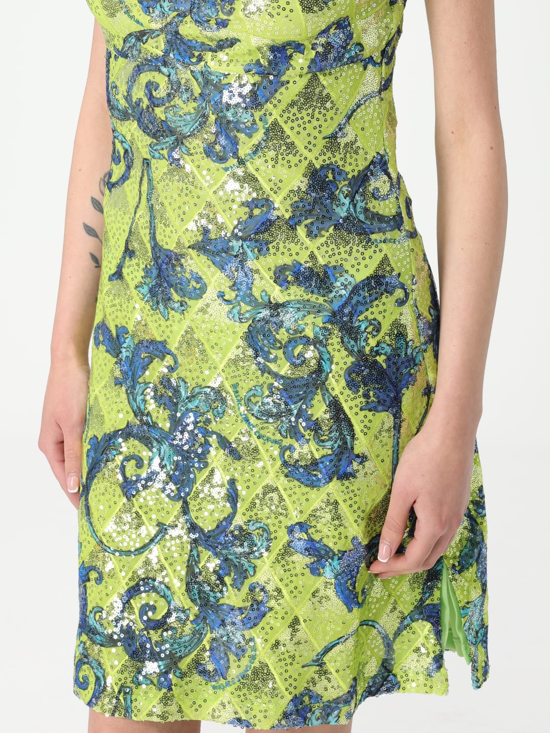 ワンピース VERSACE JEANS COUTURE Woman Dress Green 78HAO9B6JS443 166 VERSACE JEANS COUTURE: Dress woman - Green | Versace Jeans