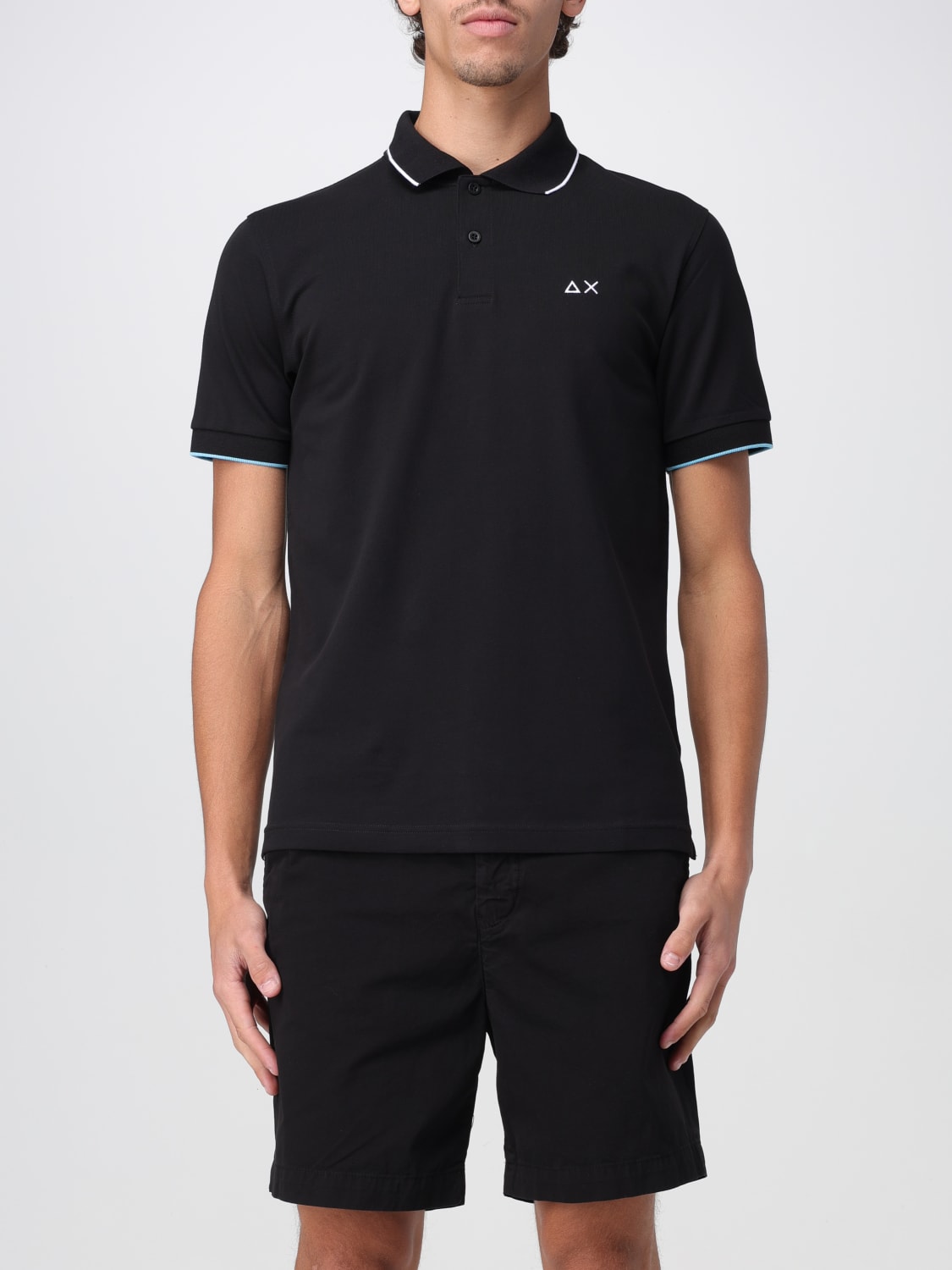 SUN68 POLO: Polo in cotone con mini logo SUN68, Nero - Img 1