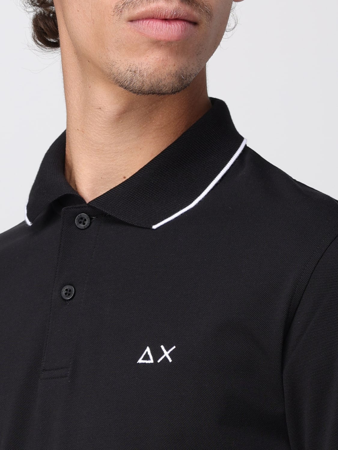 SUN68 POLO: Polo in cotone con mini logo SUN68, Nero - Img 3