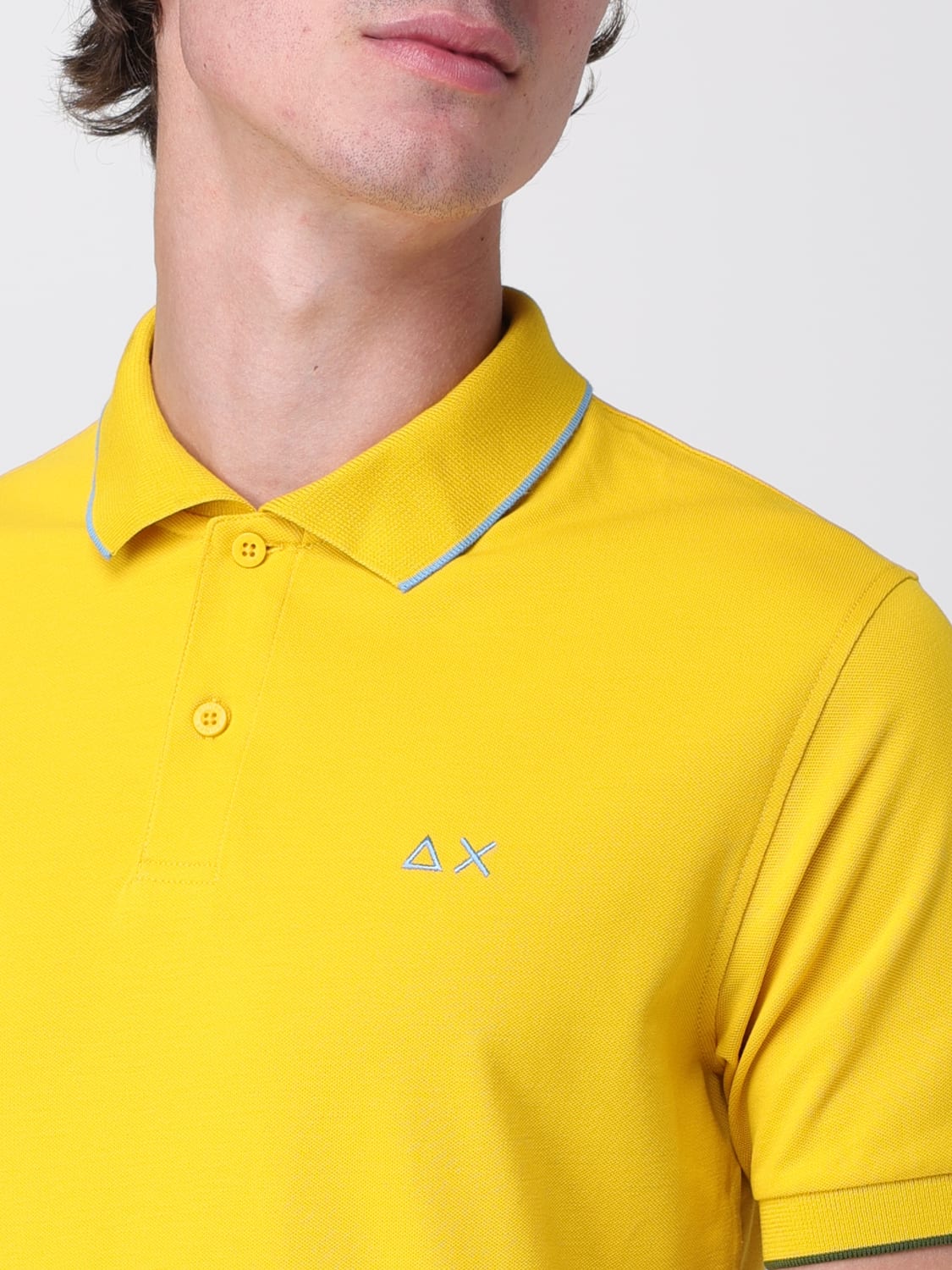 SUN68 POLO: Polo in cotone con mini logo SUN68, Giallo - Img 3